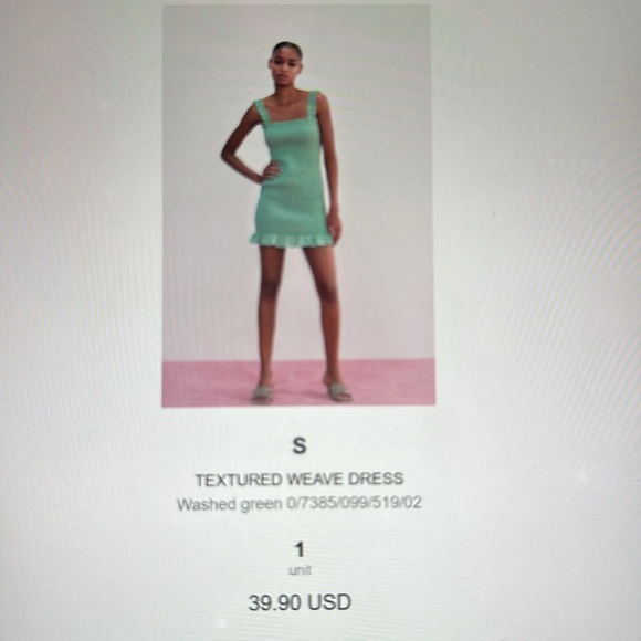 Green bodycon Zara textured weave tank dress - Picture 6 of 6